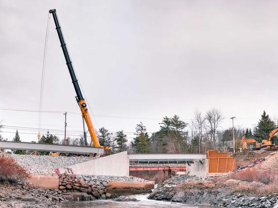 Grist Mill Bridge Construction in Hampen, ME, using Composite Beam technology